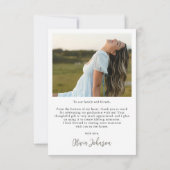 ミニマエレガントリストシンプルの卒業式4 Photo サンキューカード (裏面)