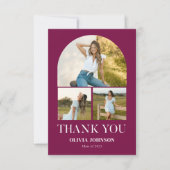 ミニマエレガントリストシンプルの卒業式4 Photo サンキューカード (正面)