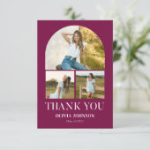 ミニマエレガントリストシンプルの卒業式4 Photo サンキューカード (スタンド正面)