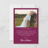 ミニマエレガントリストシンプルの卒業式4 Photo サンキューカード (裏面)