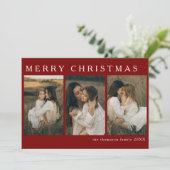 ミニマエレガントリストシンプルクリスマス4 Photo Red シーズンカード (スタンド正面)