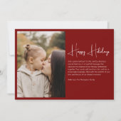 ミニマエレガントリストシンプルクリスマス4 Photo Red シーズンカード (裏面)