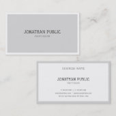 ミニマエレガントリストシンプルデザインモダングレイ白 名刺 (正面/裏面)