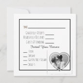 ミニマエレガントリストシンプルフォトウェディングRSVP 招待状 (裏面)