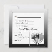 ミニマエレガントリストシンプルフォトウェディングRSVP 招待状 (裏面)