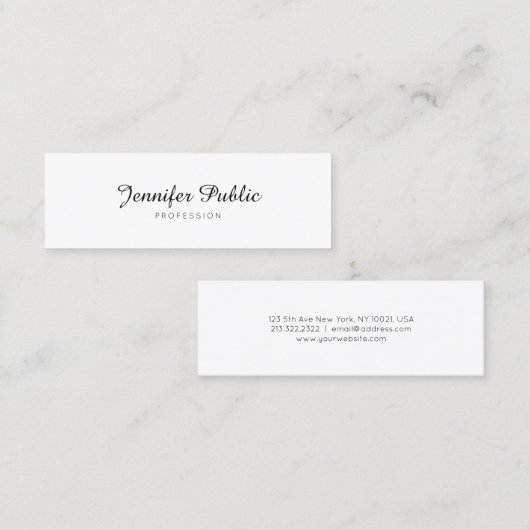 ミニマエレガントリストシンプルプロフェッショナルモダンシック スキニー名刺 (正面/裏面)