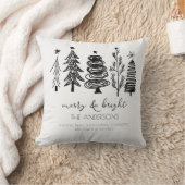 ミニマエレガントリストシンプル白黒クリスマス クッション (ブランケット)