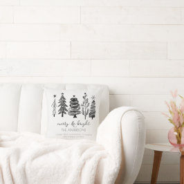 ミニマエレガントリストシンプル白黒クリスマス クッション