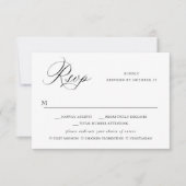 ミニマエレガントリストシンプル白黒 出欠カード (正面)