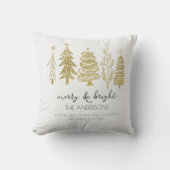 ミニマエレガントリストシンプル金ゴールドツリークリスマス クッション (正面)