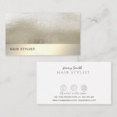 ミニマエレガントリストシンプル高級金ゴールド箔 名刺 (正面/裏面)