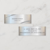 ミニマエレガントリストシンプル、銀グリッターライン スキニー名刺 (正面/裏面)