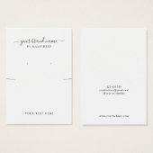 ミニマエレガントリストジュエリー表示カード (正面&裏面)