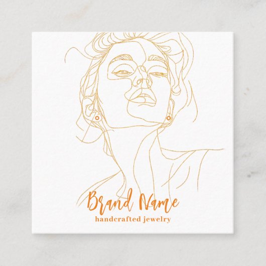 ミニマエレガントリストスケッチイヤリング表示(Vol.1) スクエア名刺 (正面)