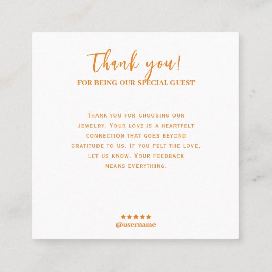 ミニマエレガントリストスケッチイヤリング表示(Vol.2) スクエア名刺 (裏面)