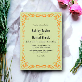 ミニマエレガントリストセージグリーンシックフローラズ結婚 招待状