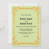 ミニマエレガントリストセージグリーンシックフローラズ結婚 招待状 (正面)