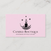 ミニマエレガントリストタイポグラフィキャンドルメーカーピンク 名刺 (正面)