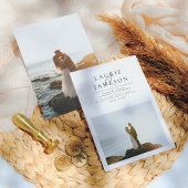 ミニマエレガントリストタイポグラフィシック2フォト結婚ズ 招待状