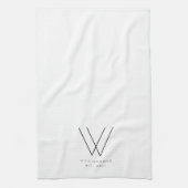 ミニマエレガントリストタイポグラフィモノグラム キッチンタオル (縦)