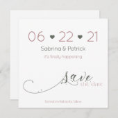 ミニマエレガントリストダスティバラセージ日付を保存 招待状 (正面/裏面)