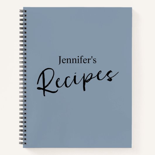 ミニマエレガントリストダスティブルーレシピ ノートブック (正面)