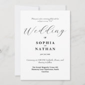 ミニマエレガントリストティール(緑がかった色)結婚式招待状 招待状 (正面)