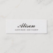 ミニマエレガントリストテクスチャー白髪とメイクアップ スキニー名刺 (正面)