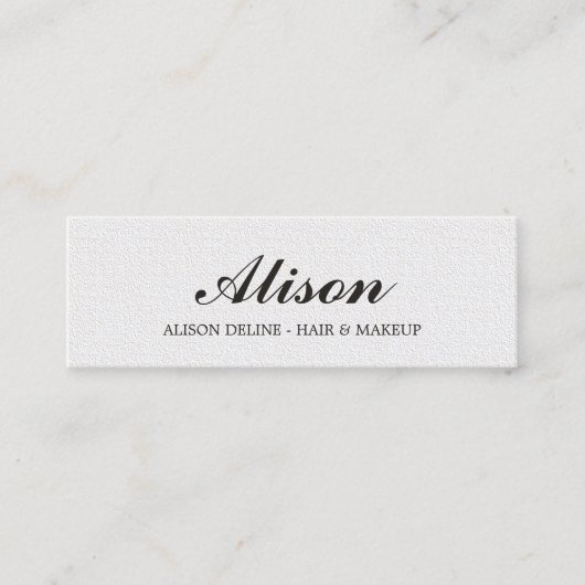 ミニマエレガントリストテクスチャー白髪とメイクアップ スキニー名刺 (正面)