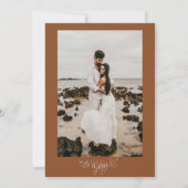 ミニマエレガントリストテラコッタカリフ結婚ァズ 招待状 (裏面)