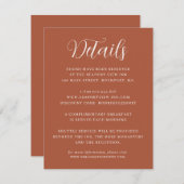 ミニマエレガントリストテラコッタ結婚の詳細 エンクロージャーカード (正面/裏面)