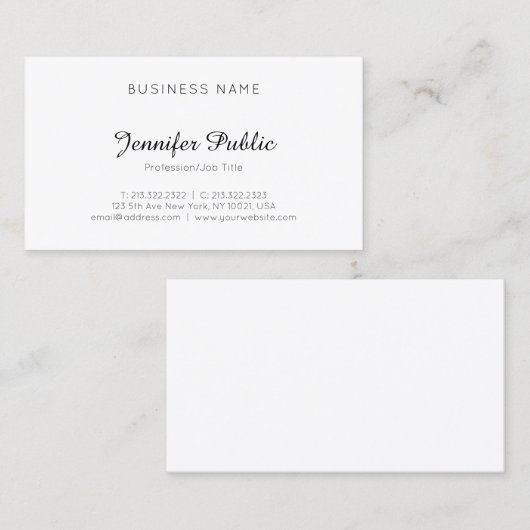 ミニマエレガントリストテンプレートクリーントレンディーモダン 名刺 (正面/裏面)