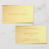 ミニマエレガントリストテンプレートグラマー金ゴールドモダン 名刺 (正面/裏面)