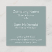 ミニマエレガントリストテンプレートデザインロゴSAGE GREEN スクエア名刺 (裏面)