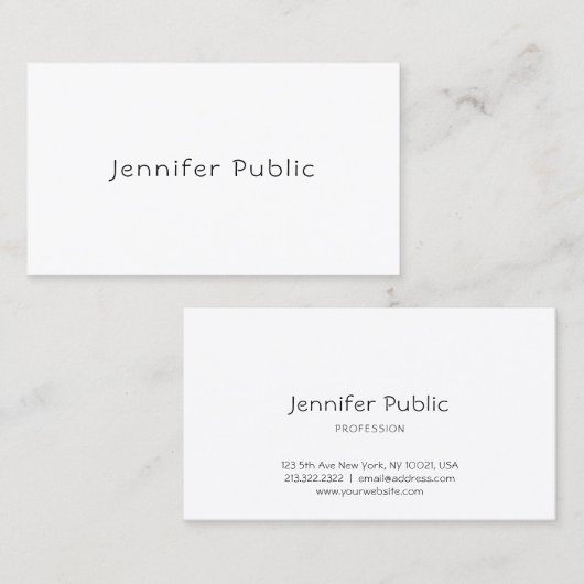 ミニマエレガントリストテンプレートモダンプロフェッショナル 名刺 (正面/裏面)