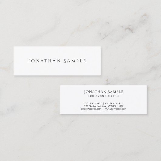 ミニマエレガントリストデザインかわいらしトレンディー スキニー名刺 (正面/裏面)