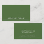 ミニマエレガントリストデザイングリーンプレーントレンディー 名刺 (正面/裏面)