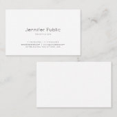 ミニマエレガントリストデザインモダントレンディーホワイトシック 名刺 (正面/裏面)