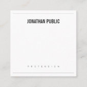 ミニマエレガントリストデザインモダンBWかわいらしプレーン スクエア名刺 (正面)