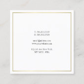 ミニマエレガントリストデザイン金ゴールドルッモダンププレーン スクエア名刺 (裏面)