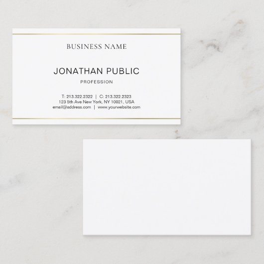 ミニマエレガントリストトレンディーデザインモダンシンプル 名刺 (正面/裏面)