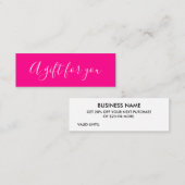 ミニマエレガントリストトレンディーピンク割引カード スキニー名刺 (正面/裏面)