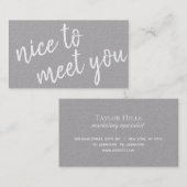 ミニマエレガントリストナイストゥミートグレイクラフト 名刺 (正面/裏面)