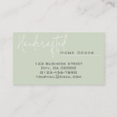 ミニマエレガントリストハンドメイド手作りミントグリーン 名刺 (裏面)