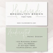 ミニマエレガントリストハンドメイド手作りミントグリーン 名刺