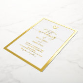 ミニマエレガントリストハートフォトウェディングパーティー 箔招待状 (回転した状態)