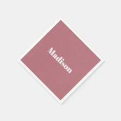 ミニマエレガントリストバラ金ゴールドのホワイトネーム スタンダードカクテルナプキン (角)