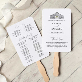 ミニマエレガントリストバーン結婚式 プログラム ハンドファン