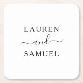 ミニマエレガントリストパーソナライズされたのモノグラム スクエアペーパーコースター (正面)