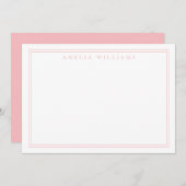 ミニマエレガントリストピンクツー縁どル ノートカード (正面/裏面)